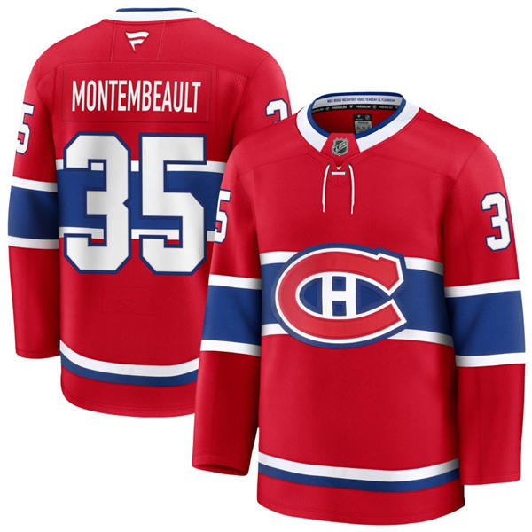 Mens Montreal Canadiens #35 Sam Montembeault Fanatics Home Red Jersey